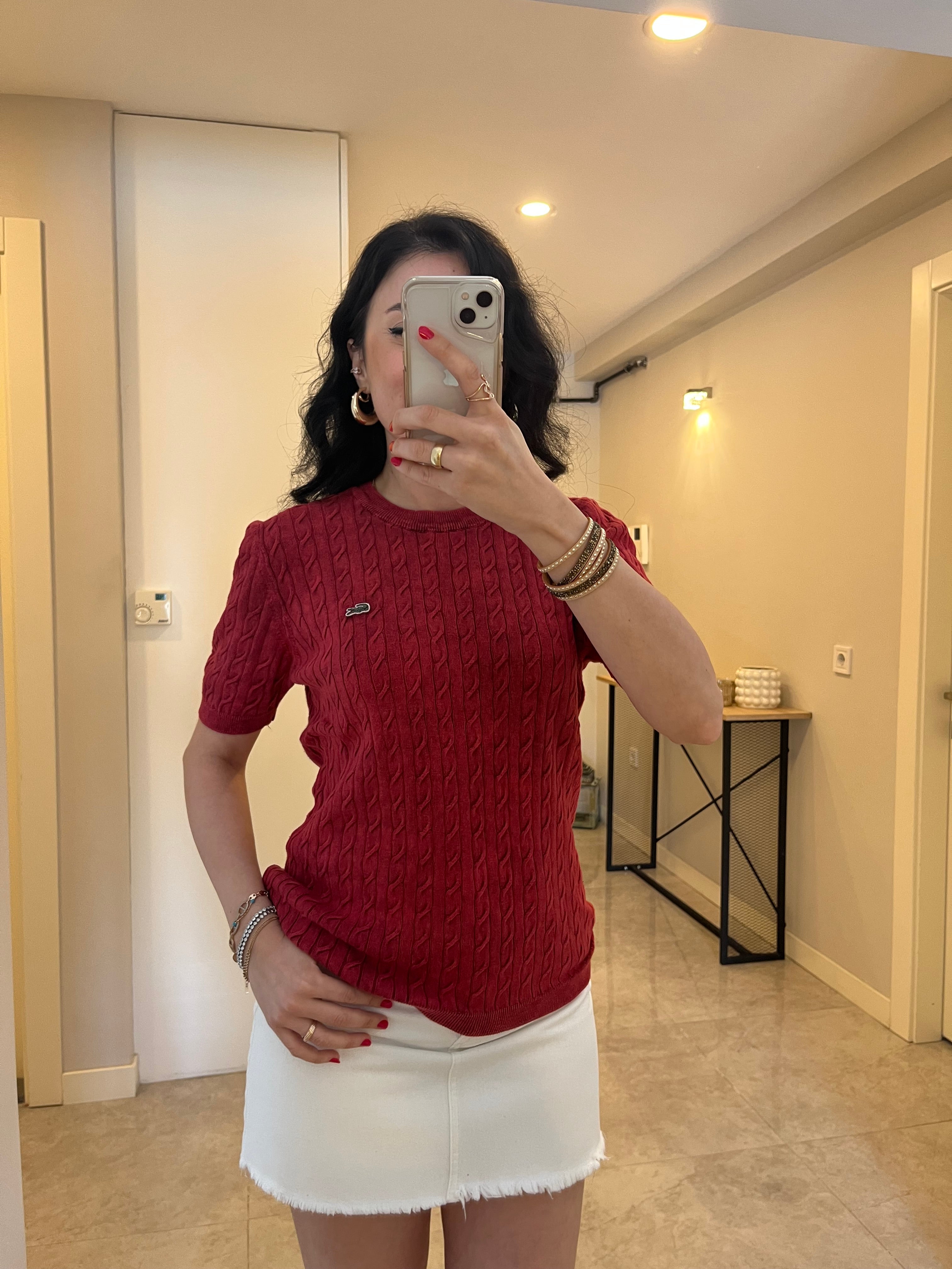 LCS Saç Örgüsü Triko - Kırmızı