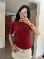 LCS Saç Örgüsü Triko - Kırmızı