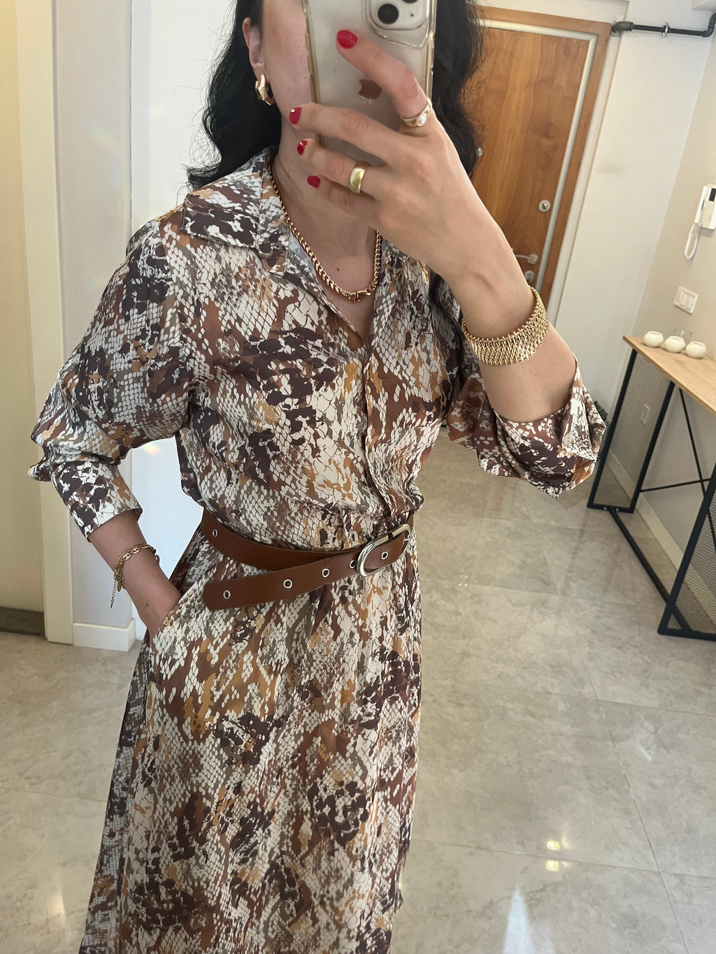 Desenli Gömlek Elbise