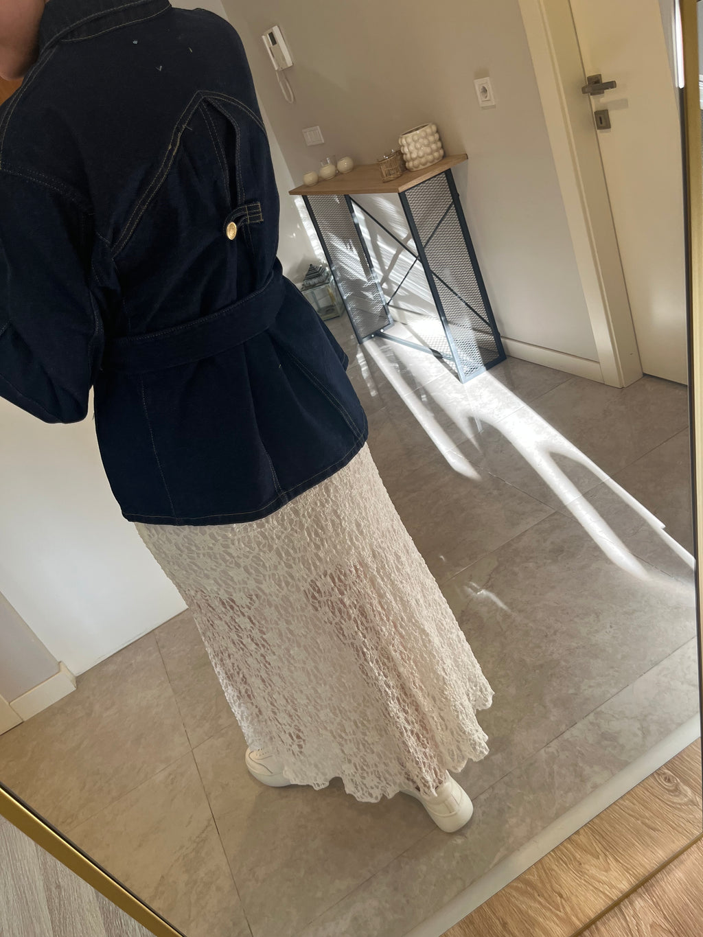 Gold Düğme Detay Denim Ceket