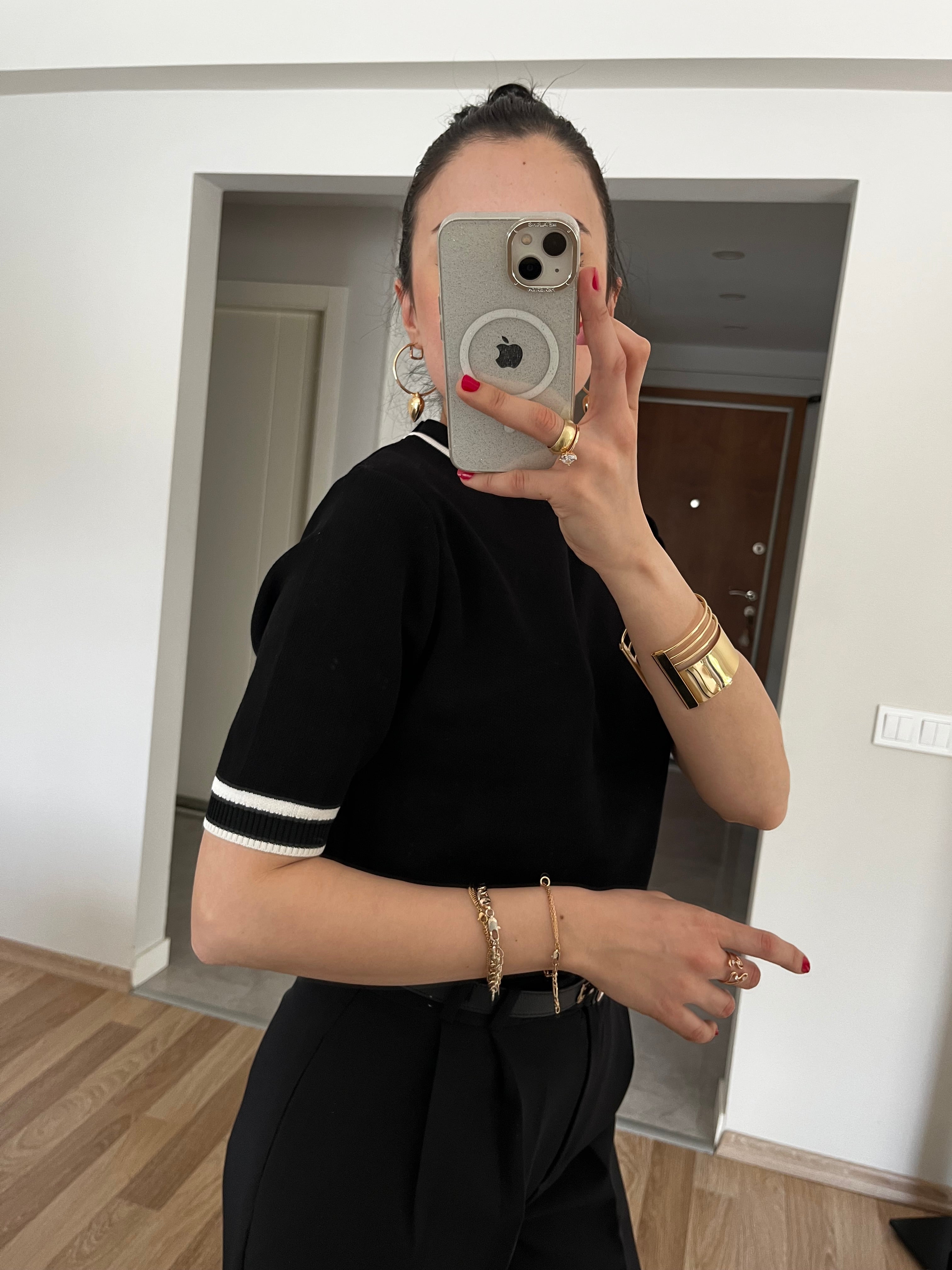 Çizgili Siyah Triko