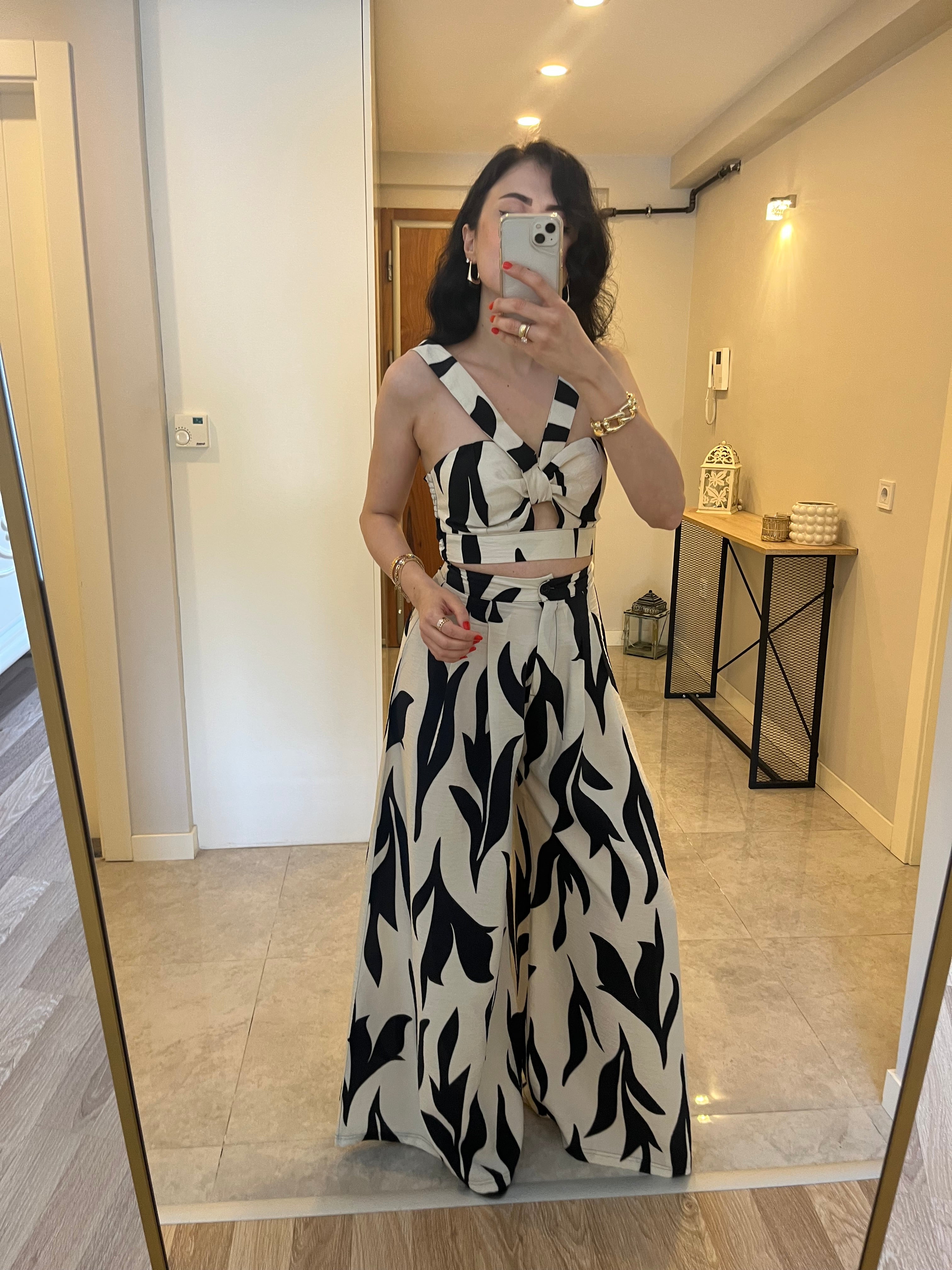 Premium Desenli Büstiyer & Pantolon Takım