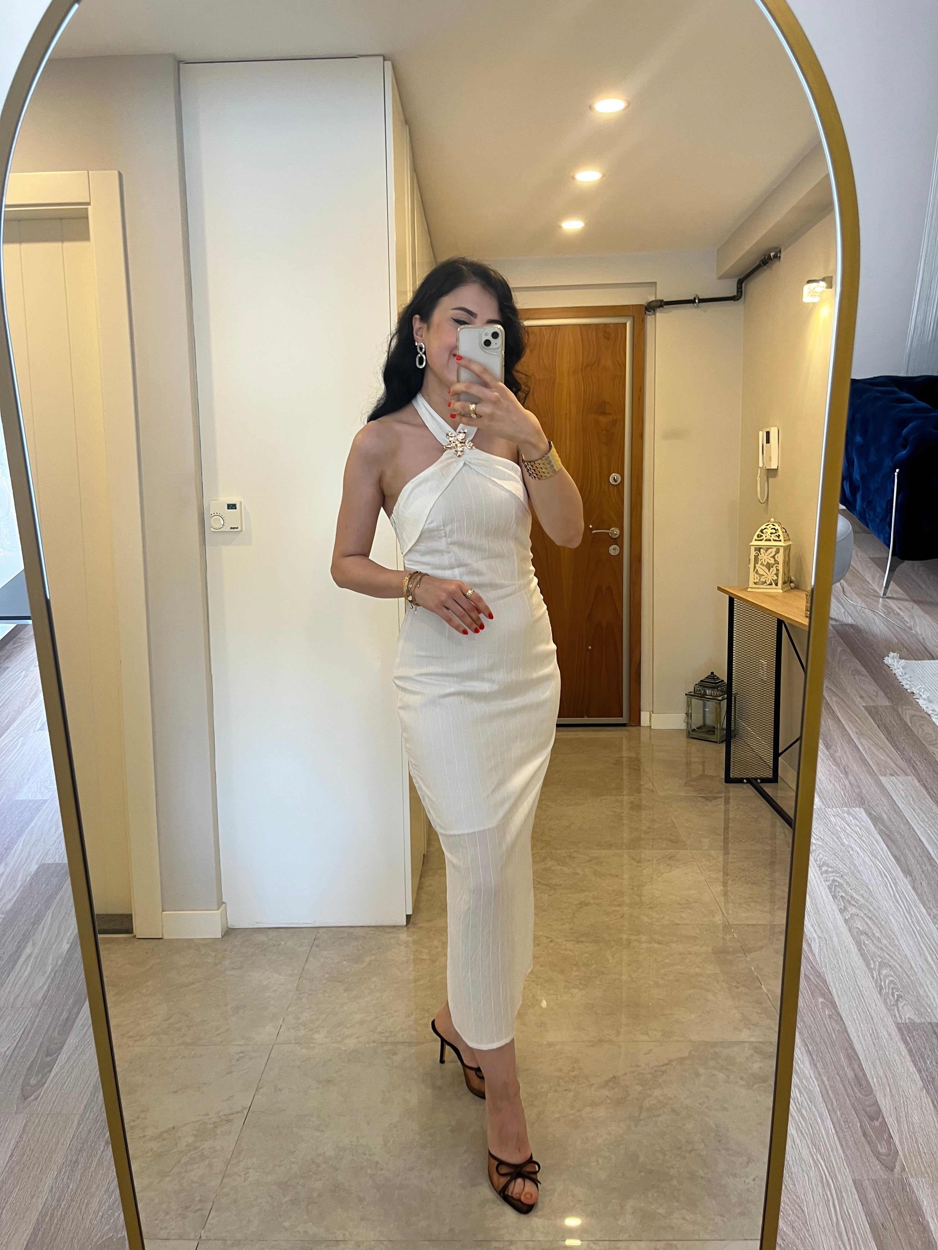 Gold Toka Detay Elbise