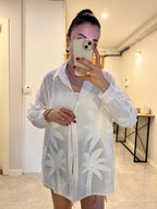 Palmiye Nakış Detay Gömlek Oversize