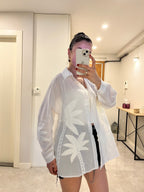 Palmiye Nakış Detay Gömlek Oversize