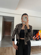 Gold Bronz Payetli Bomber Ceket