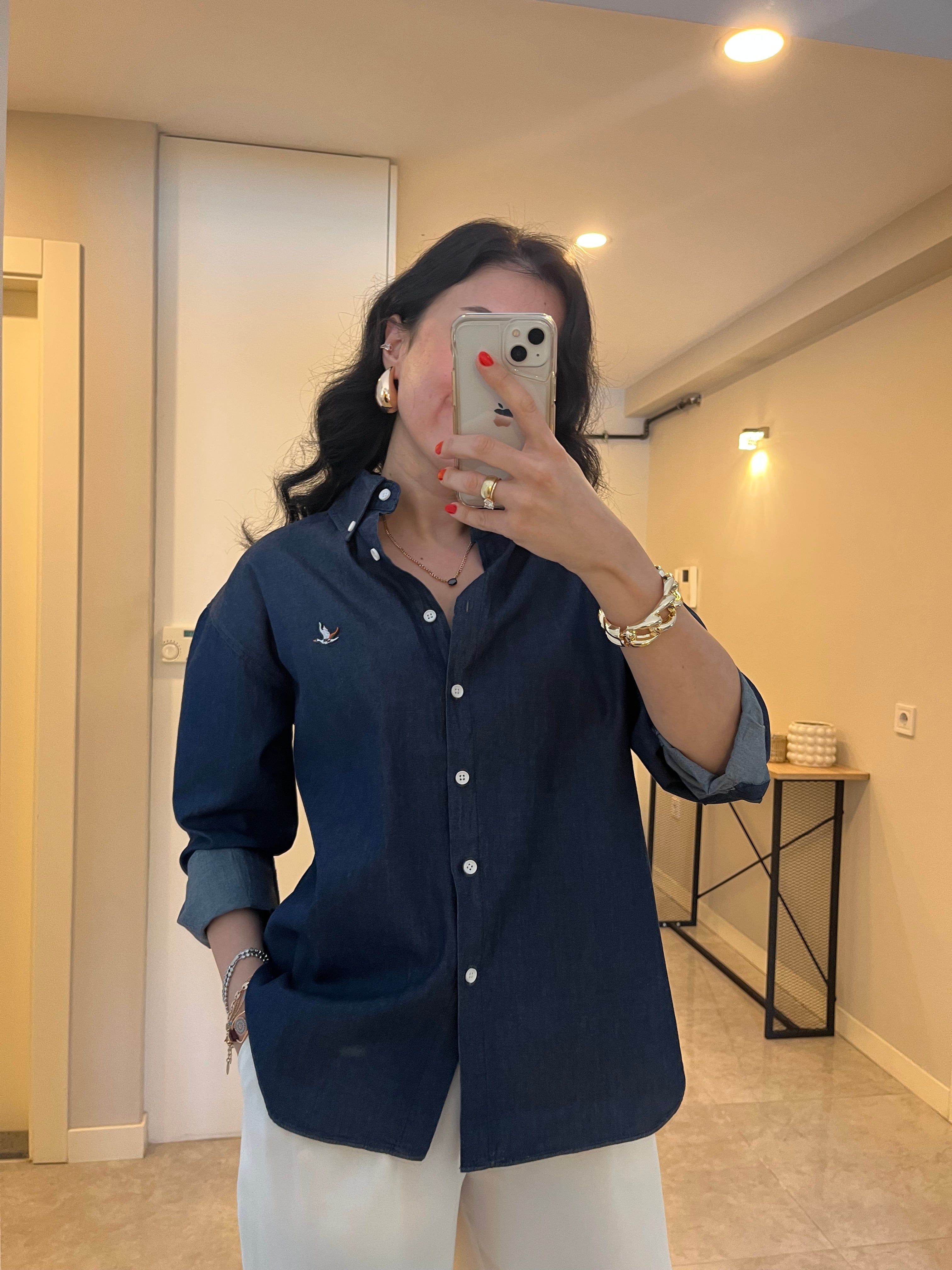 Denim Tensel  Gömlek